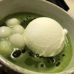 中洲ぜんざい - 抹茶の香りと苦味をしっかり感じます。