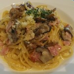 Cafe Restaurant Ruscello - キノコとベーコンクリーム