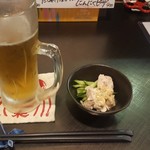 七福 - 生ビール　お通し