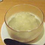 神保町 傳 - ほうじ茶のムースと新生姜のシャーベット