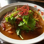 スプーンソング - 【チェティナッドチキンの薬膳タイプ(1,000円)】辛さは15倍でいただきました。