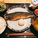 [Saga] Grilled salted mackerel set meal