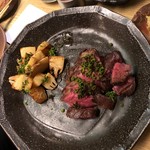 和洋酒菜 ひで - 上州牛のサガリステーキと朝堀タケノコ