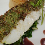 Roasted cod delivered directly from fisherman's boat with red wine sauce