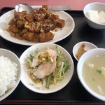 台湾四川料理 東華楼 - 揚げ豆腐とミンチの炒め物定食 794円