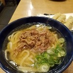 うどん 慎 - かけ+牛肉+ゴボウ天　1,250円