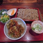 香車 - ランチのかき揚げ丼＆そばセット