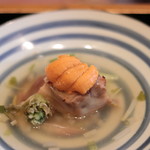 高台寺 和久傳 - クエ・雲丹・蕗の薹