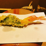 天麩羅　吉祥 - 天使の海老 大葉巻き