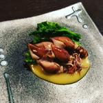 八王子 風味 - 富山蛍烏賊と菜の花の芥子酢味噌