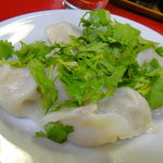 餃子の店 蘭州 - 水餃子に香菜トッピング（2011.6）