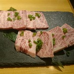 隠れ家焼肉dining あんじゅ - 三角バラカルビ　このクオリティーで￥980は驚きです、他店なら特選カルビ￥2500の商品です