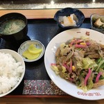 一福 - 野菜炒め定食＝７５６円 税込