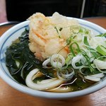 加賀 - 斜め前からかき揚げ　ねぎ乗せ後