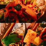 Bistro coda - 葉タマネギとムシドリのラー油マリネ