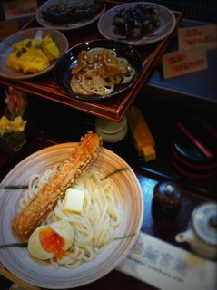 活麺富蔵 - 竹玉天付き釜バター