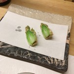 天ぷら 小泉 - アスパラ穂先