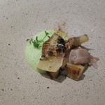 sincere - グリンピースのカプチーノ 筍と蛤 足赤海老をあしらって2