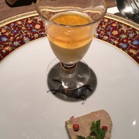 フレンチ割烹 宿 - 人参のムースとコンソメのジュレ&フォアグラのテリーヌ