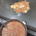 はとやお好み焼店 - 桜エビもんじゃ。