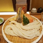 切麦や 甚六 - 天ざるうどん(1,200円)