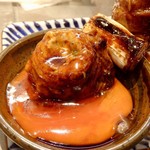 博多串焼き バッテンよかとぉ - 串を卵にインした、の図。