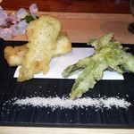 中島町倶楽部 - 穴子とたらの芽、コシアブラ、ふきのとうの天ぷら