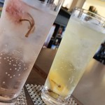 カラフー - 【2018.04】桜ソーダと自家製柑橘系のソーダ(レモン)