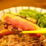 かしわや - 親鶏もも肉タタキ  断面