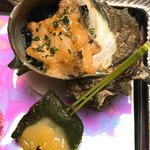 食べるお宿 浜の湯 - 栄螺真砂焼き、蓬麩田楽味噌