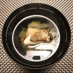 食べるお宿 浜の湯 - 椀物 清し仕立て桜鯛 白玉大根