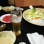 Gurume Kozou Mankichi - 野菜と小鉢  半分食べてから撮ってしまいました