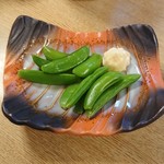とんかつ 武蔵 - スナップエンドウの塩茹で