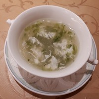 中国料理 南園 京王プラザホテル八王子店 - あおさとフカヒレのスープ　あおさの香りが強めでフカヒレは少な目ながら、味のバランスは良くて美味しい