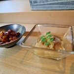 鮨 麻生 平尾山荘 - 料理写真:冷えた切り干し＆イカと大豆の煮物