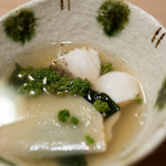 うを徳 - 2018.4 花山椒鍋2杯目（京都塚原白子筍、鳴門若布、対馬ノドグロ）