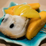 うを徳 - 2018.4 フルーツ盛り（愛媛黄金柑、宮崎マンゴー、沖縄アテモヤ）