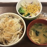 Sukiya - シャキッと和風オニサラ牛丼（並盛） ¥500 ＋ サラダセット ¥150