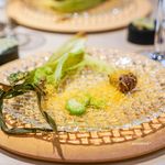 レストラン トヨ トーキョー - ヤングコーン、 空豆、 里芋、 ミモレット