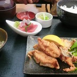 旬庵 - カワハギから揚げと刺身ランチ（本日のランチ）