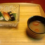 菊乃井 - 漬物寿司と新玉ねぎのすりながし