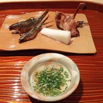 銀座 しのはら - うずらともろこ