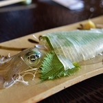 水野旅館 - アオリイカでした◎旨みスゴイ　生姜しょう油で