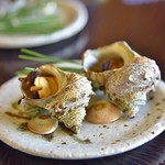 水野旅館 - サザエのつぼ焼き　食べやすい状態で