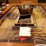 囲炉裏料理わ - きりたんぽ♪