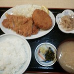 Oshokujidokoro Kobayashi - ロースカツ＆コロッケ定食（￥１１００）