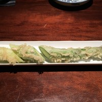 蕎麦懐石 無庵 - グリーンアスパラガスの天ぷら