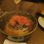 酒菜坊 橋蔵 - だし茶漬け＜明太子＞作る