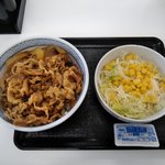 吉野家 - 牛丼（並），生野菜サラダ（しょうゆドレッシング）