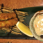 割旬 葉隠 - 太アスパラのフライ タルタルソース